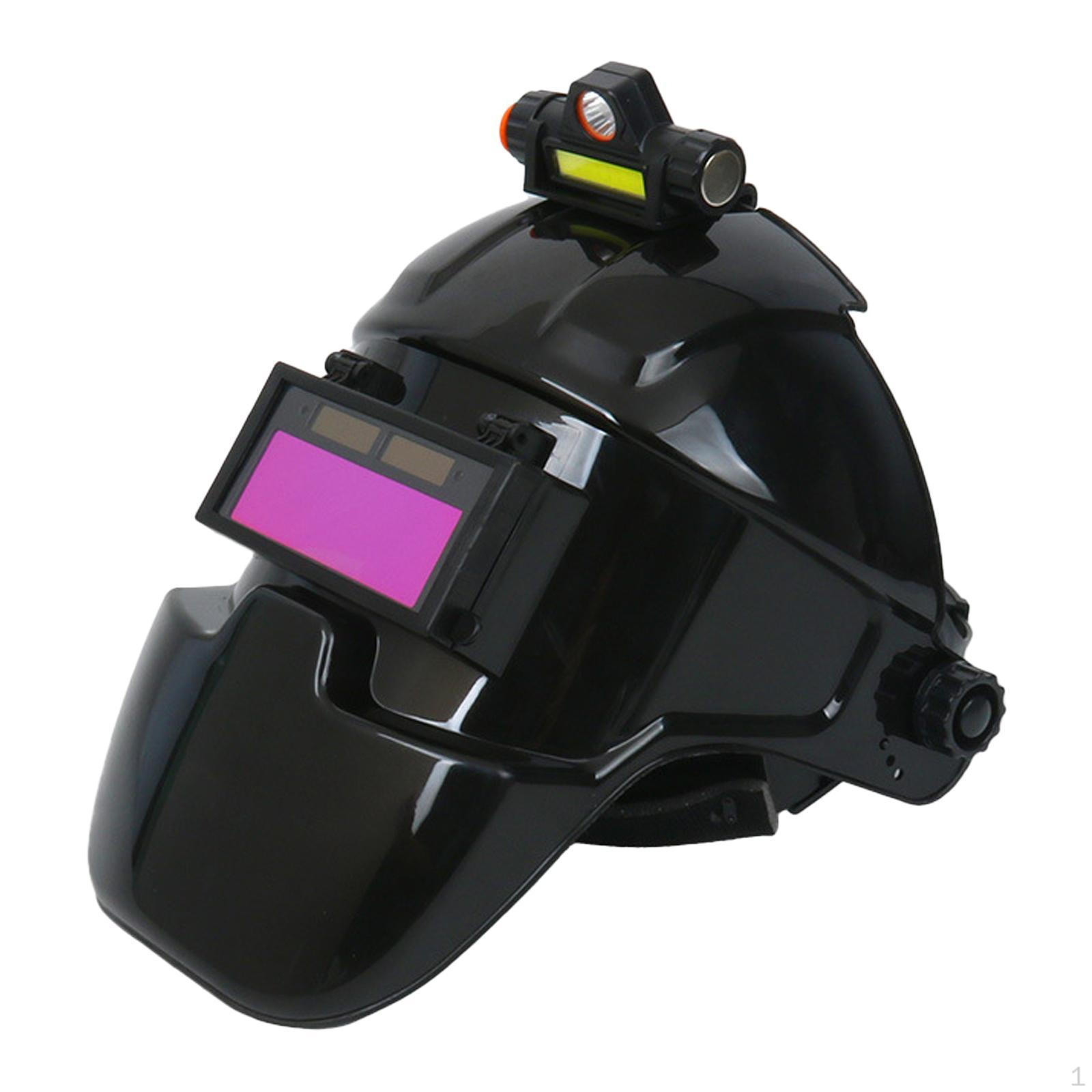 

Auto Dimming Welding Helmet with Light Portable Protective Gear Mask Violet Lens