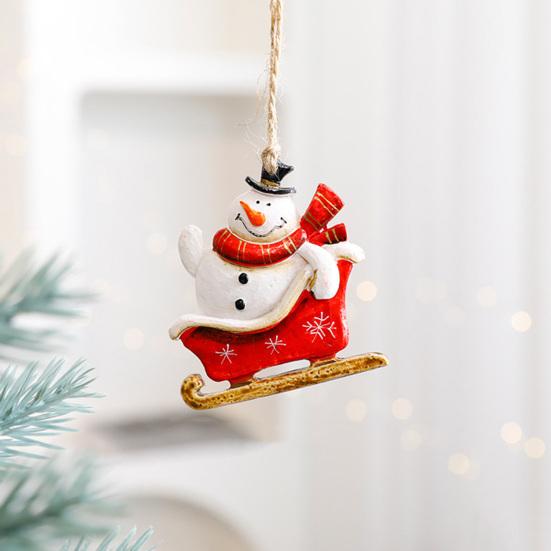 Santa Claus Hanging Pendants Christmas Tree Decor Resin Festive Decorations for Home Party Xmas DIY Gifts