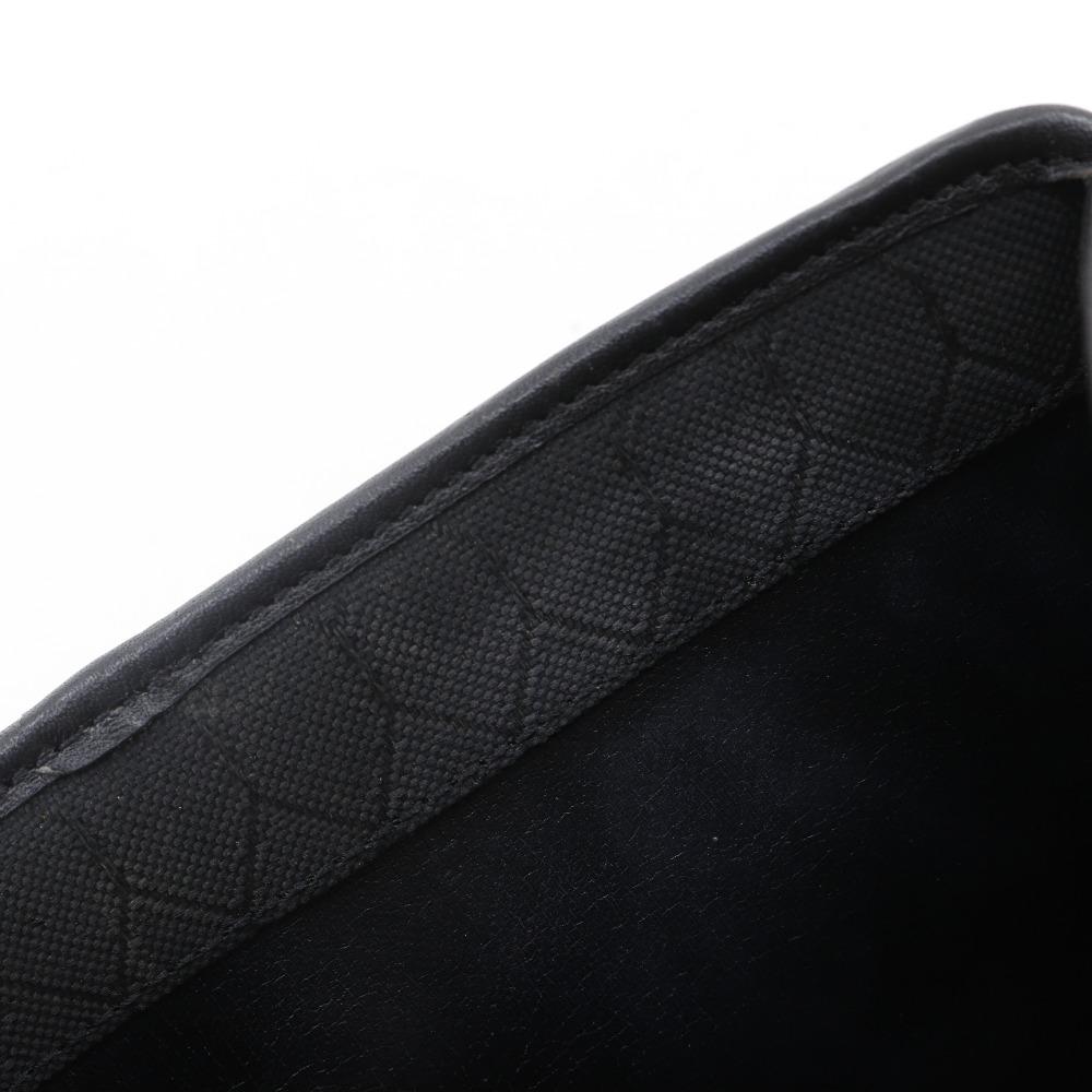 Dior ChainShoulder Shoulder Bag Honeycomb Pattern vintage black Nylon canvas Women Used