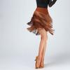 Falda de Danza Latina Salón de Baile Rumba Borlas Ropa de Baile Traje de Performance para Mujer Adulta