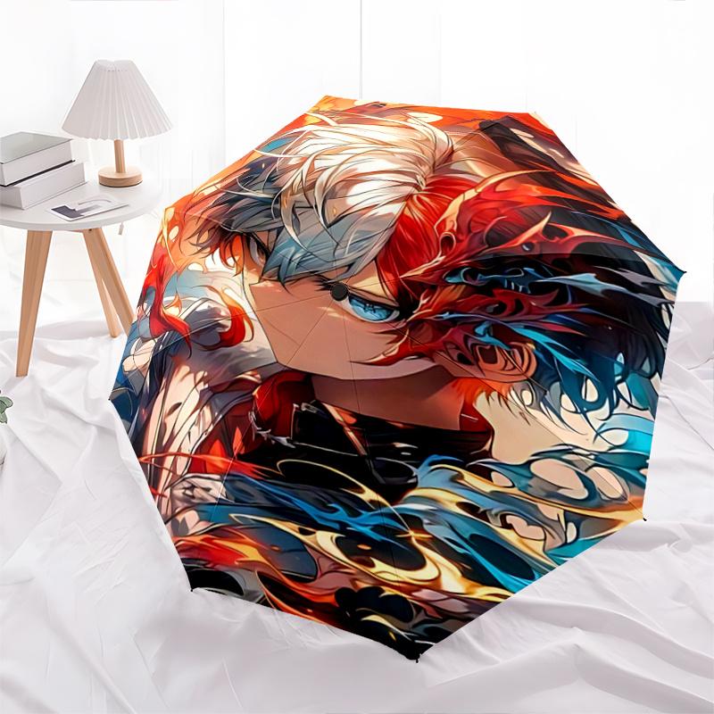 1pc Dragon Flame Auto Open Close Umbrella, Foldable Design, Iron Frame Outdoor Umbrella, Festival Gift for Fans, Travelers, Daily Use.C001