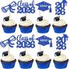 12Pc Class Of 2026 Graduate Cake Topper Mortarboard Congrats Graduation Cupcake Topper Party Baking Supplies Dessert Decoration