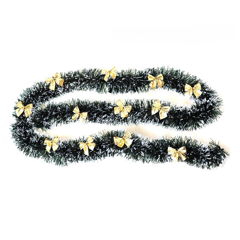 2M Weihnachts-Lametta-Bänder Grün Zuckerstangenband Girlande Weihnachtsbaum Hängeanhänger Bänder Kranzschmuck Party Heimdekoration