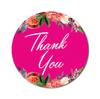 Darling Souvenir Pack Of 45 Pcs Round Chrysanthemum Floral Border Black Thank You Stickers-1.6