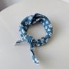 Pastoral Style Printed Silk Scarf Head Scarf Floral Kerchief Simple Scarf Hair Band  Women