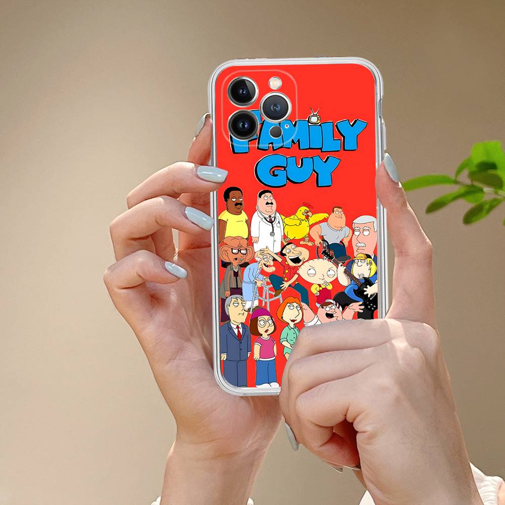 Aesthetic F-Family G-Guy Transparent Phone Case For IPhone 16 15 14 13 12 11 Pro Max Plus Soft Cover