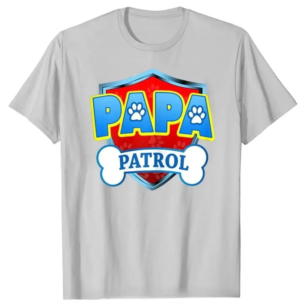 2Funny Patrol Dog Mom Dad Cotton T Shirts Graphic Streetwear Presentes de aniversário Camiseta de verão Roupas femininas