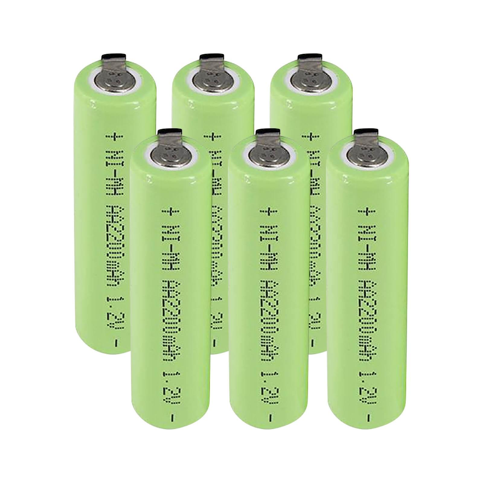 

Батарея AA, 2200 мАч, 1,2 В, NiMH аккумуляторы типа AA со сварочными выступами для электрической зубной щетки, бритвы 2A One Size