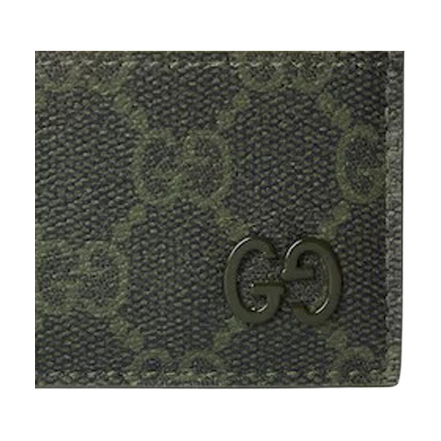 Gucci GG Supreme Card Holder Wallet Olive Green Leather GG Logo Card Case for Men Women Daily Commute 768248-FAFBE-8491