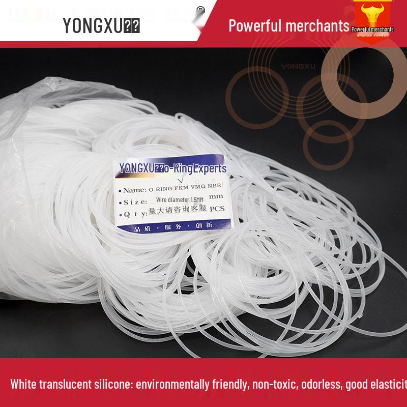 Silicone O-ring, Outer Diameters: 52-100mm (1.5mm Thick)