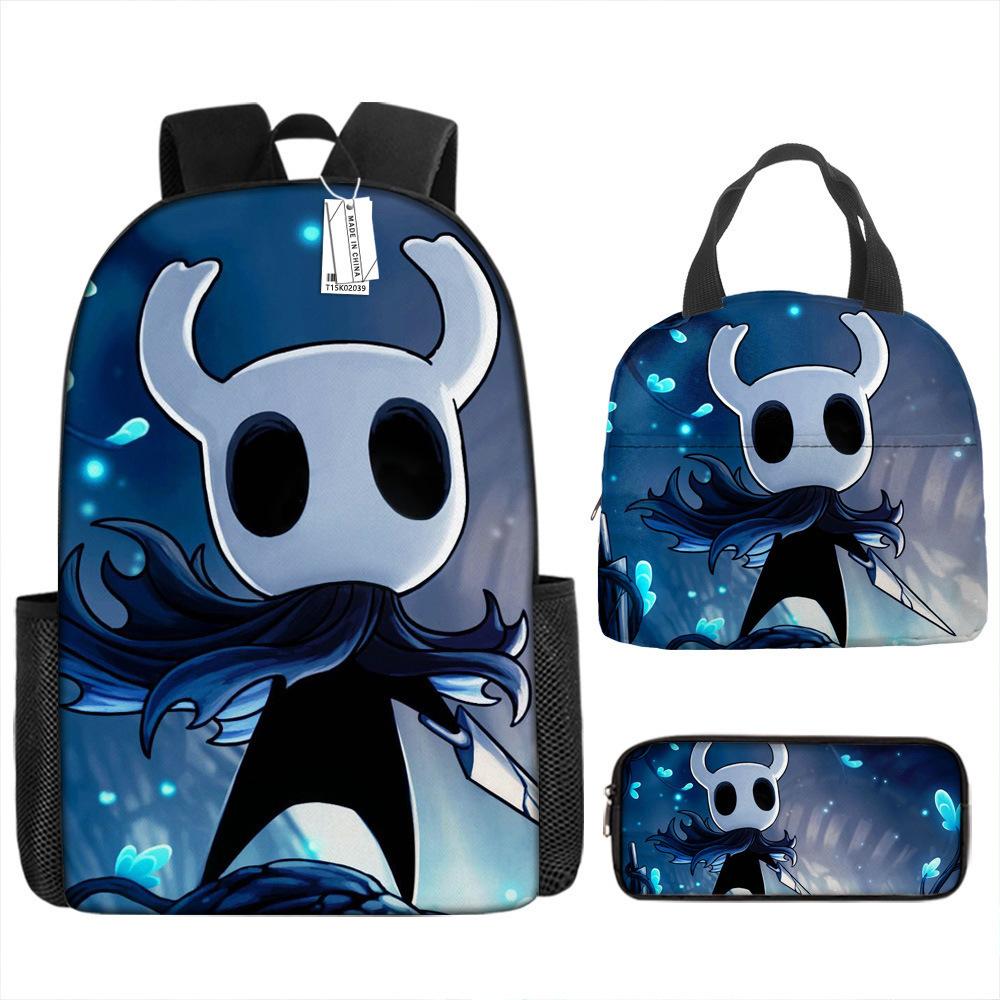 Luxusní Novinka Kreativní Cool Nový Hollow Knight 3D Tisk 3ks/Sada žák Školní tašky Batoh na notebook Denní batoh Batoh Taška na oběd Pouzdro na tužky