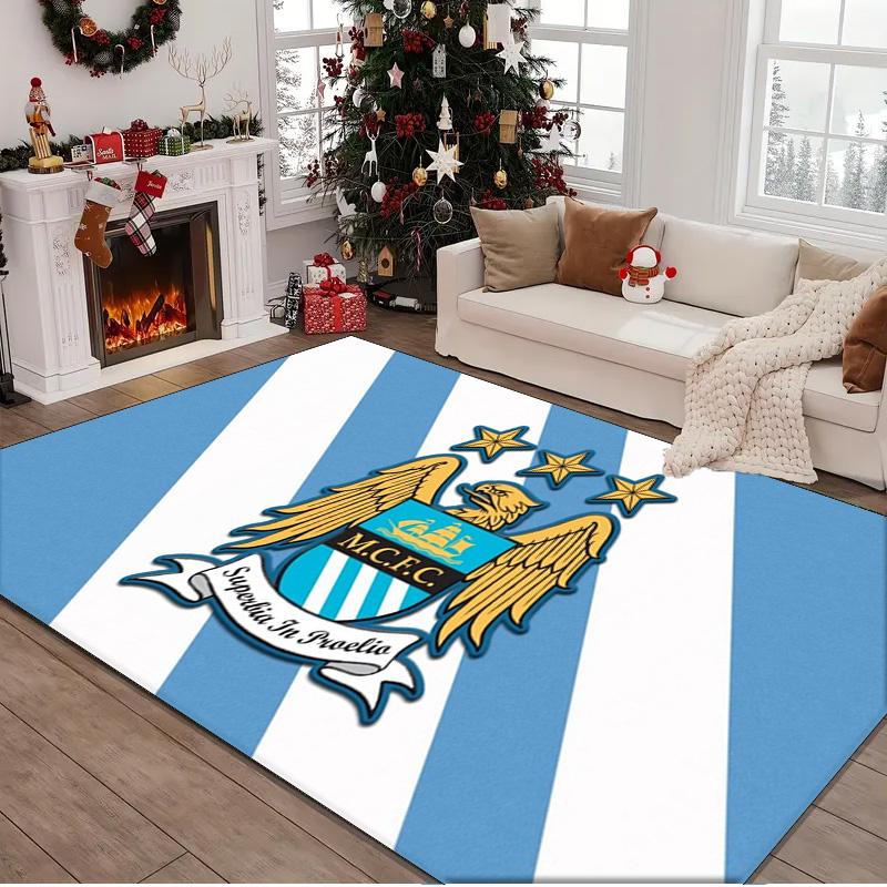 1PC rug Manchester City Crest Carpet, Chair Rug,Area Rug for Office Bedroom living rooms bedroom, Doormat decor Christmas fan gifts