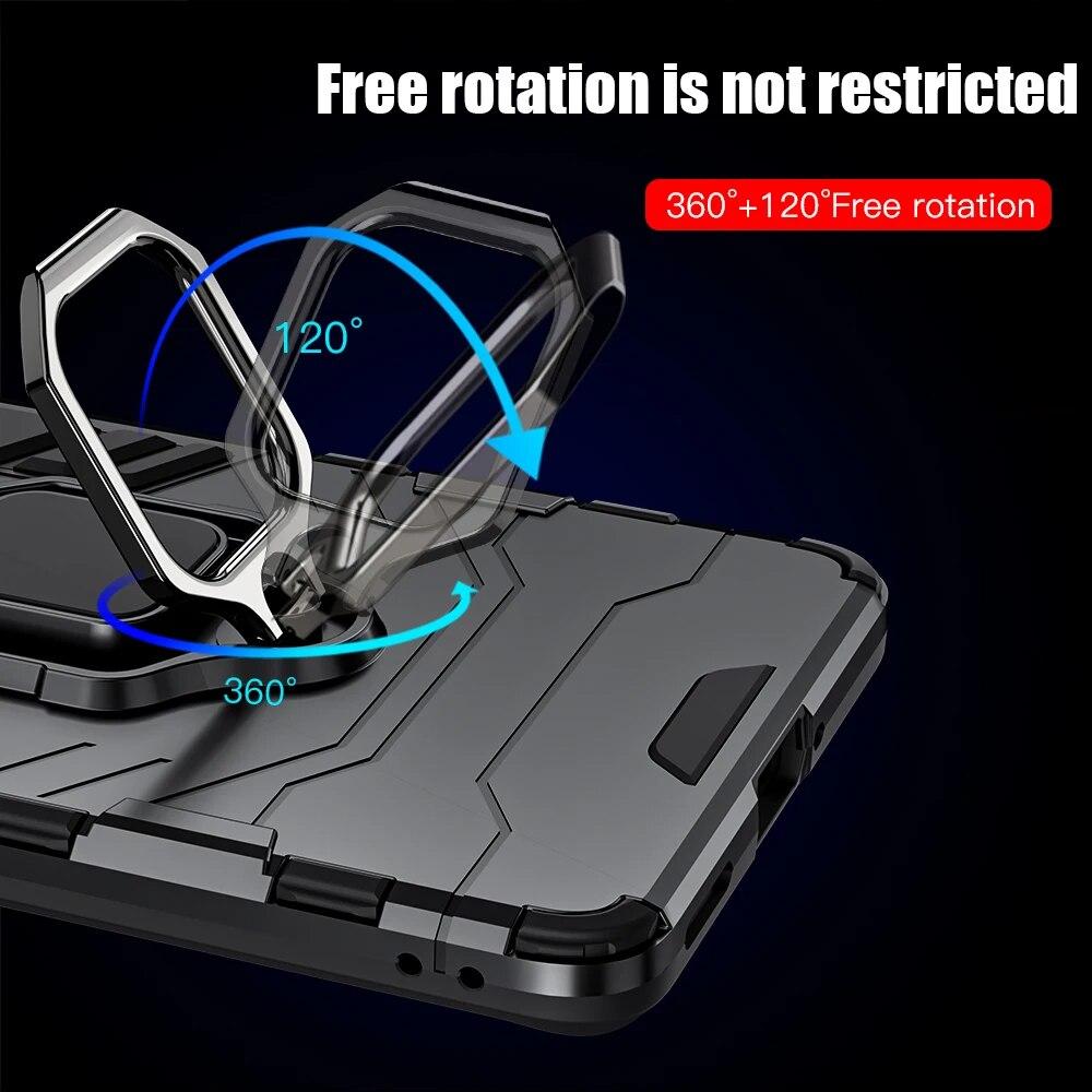 KEYSION Stoßfeste Armor-Hülle für OPPO Reno11 11 Pro 5G Weiches Silikon+PC Metallringständer Handy-Rückseite für OPPO Reno 11 5G