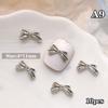 10Pcs Silver Alloy Nail Art Bow Charms Accessories Parts For Manicure Decorate Retro Nails Decoration Design Supplies