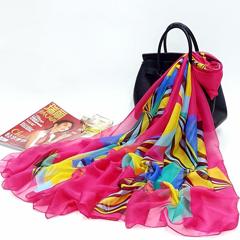 All-Season Oversized Chiffon Scarf for Women - Sun Protection & Versatile Wear