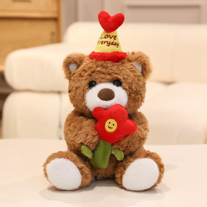 Cake Bear Teddy With Hat Plush Toy Animal Stuffed Doll Decoration Kids Gift