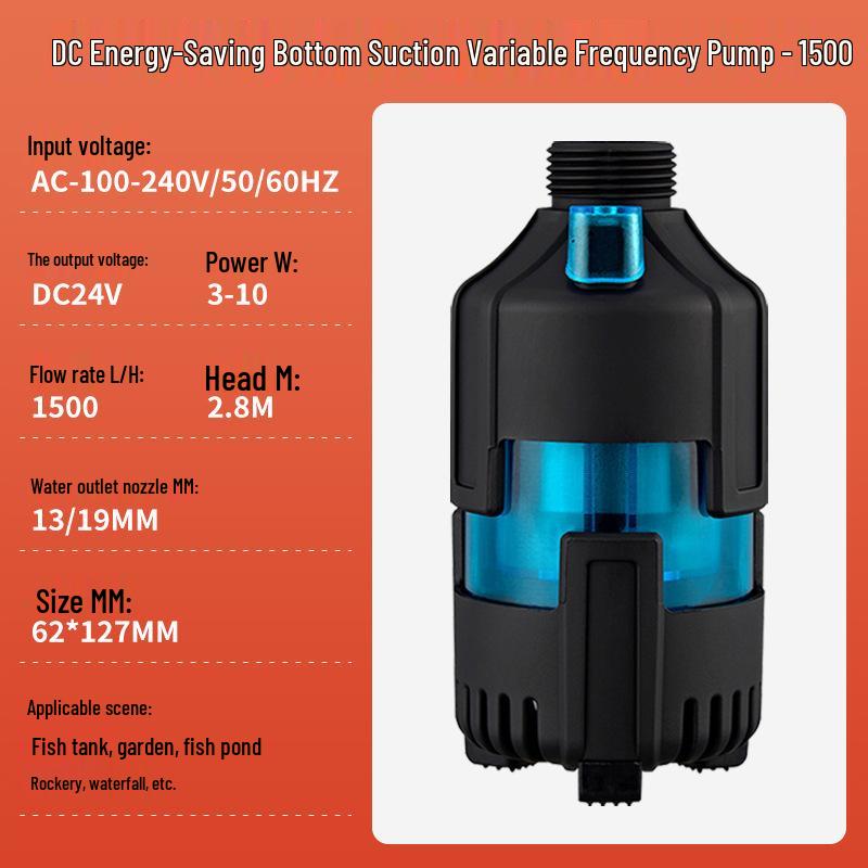 Energy-Saving Noiseless Aquarium Pump with 360° Bottom Suction