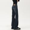 Retro American micro-pull jeans women's autumn and winter new low-waist hip-lift washed thin elastic floor-mopping flared pants