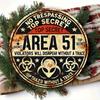 Vintage Area 51 Secret Alien UFO Metal Tin Sign Wall Art Home Decor