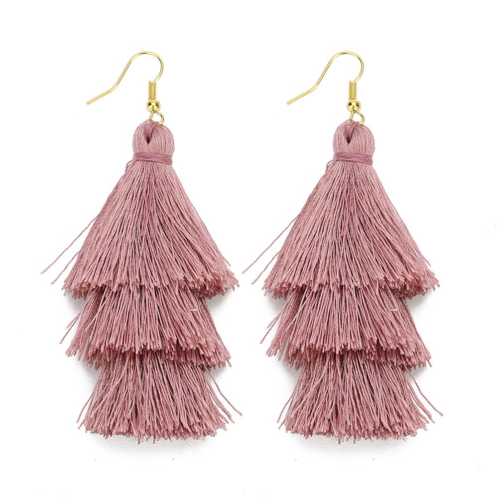 2020 3 Layered Bohemian Fringed Luxury Statement Tassel Earrings 2020 Boho Fashion Jewelry Women Long Drop Dangle Earrings