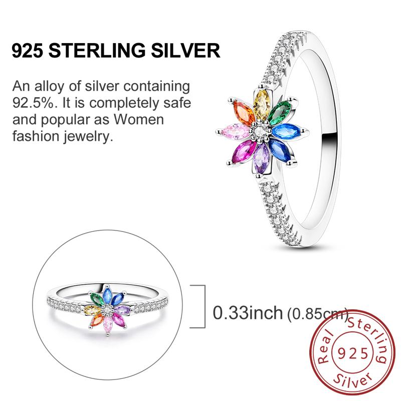 925 Silver Rings for Women Gold Shining Retro Heart Bow Star Ring Size 6 7 8 9 Wedding Anniversary Fashion Fine Jewelry