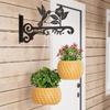Outdoor Plant Hanger 2 Pieces Flower Basket Hangers 10 Inch Metal Rack Wall Mounted With Bird Flower Design For Patio Lantern