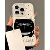 Double-layer IMD Shell Minimalist Polka Dot Big Face Cat Suitable for Apple 16promax Mobile Phone Case Iphone15pro Women