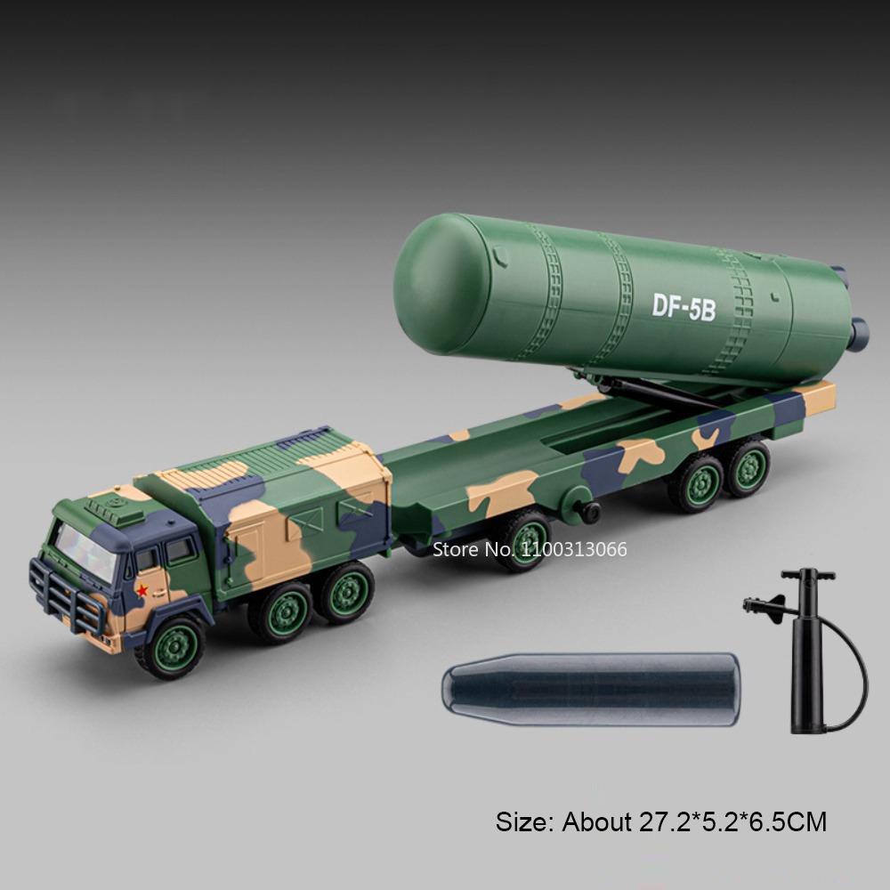 1:50 DF-41 JL-2 Toys Cars Model Slide Forward Rubber Tires Miniature DF-5B Missile Launch Military Vehicle for Child Adult Gifts