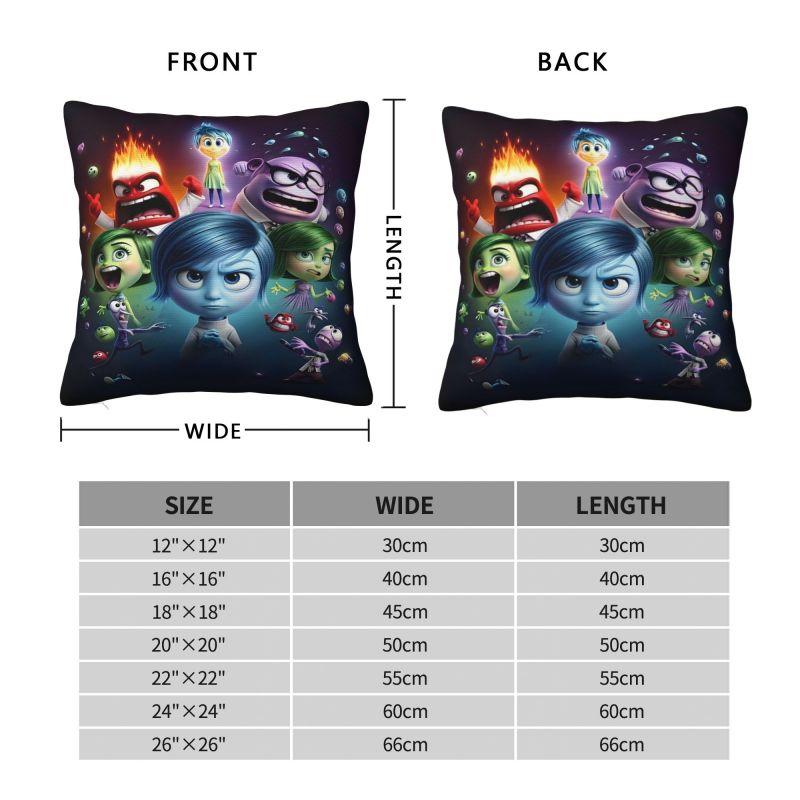 Benutzerdefinierte Cartoon Inside Out Anime Kissenbezug 45x45cm Dekor Zuhause Mode Kawaii Disney Film Kissen für Sofa Quadratischer Kissenbezug