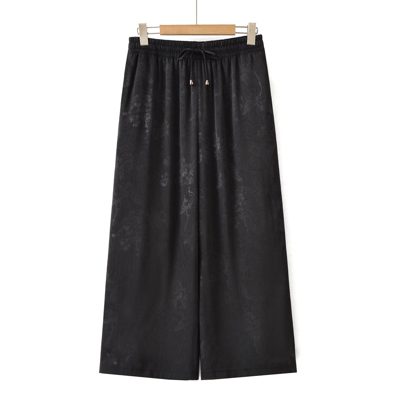 

Summer Casual Embossed Elastic Waist Straight-Leg Pants for Middle-aged and Elderly Women 5XL (suggested 70-75 kg) червоний