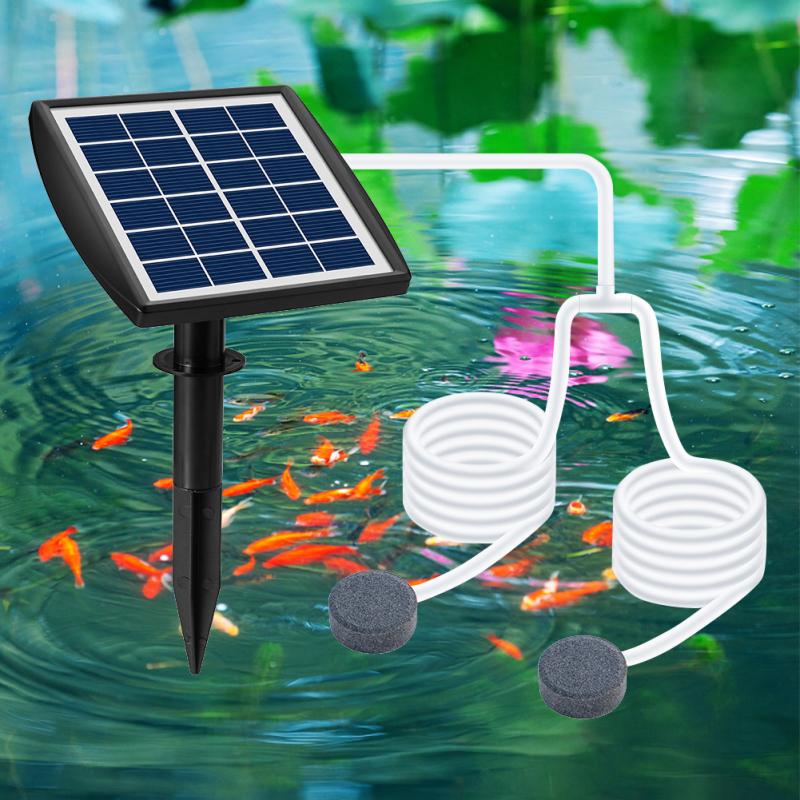 Power Storage Solar  Oxygen  Pump Built-in 3.7v 2200mAh Lithium Battery Courtyard Fishbowl Outdoor