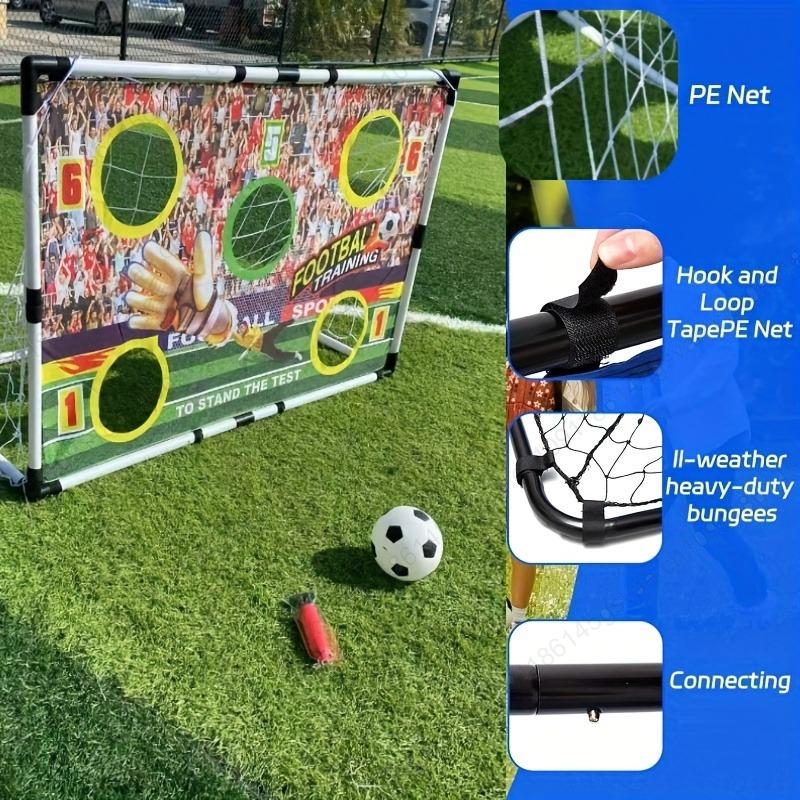 Football Goal Sports Toy Foldable Children's Football Gate with Pump & Ball Portable Soccer Goal for Outdoor Football Training