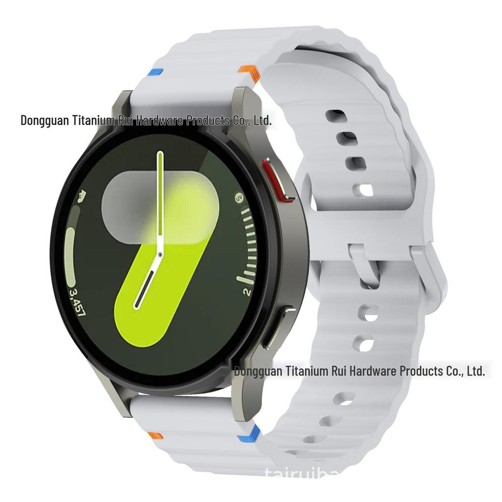 Silicone Quick Release Strap for Samsung Galaxy Watch 7/6/5/4 with Wave Stitching