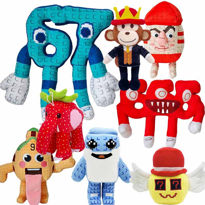 New 25cm Steal A Brainrot Game Plush Funny No. 9 No. 67 Plush Tongue Spitting Handheld Number 9 Stuffed Digital Doll Soft Toys