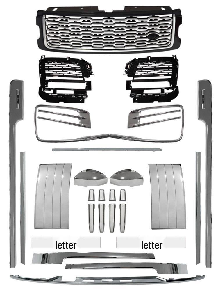 Trim Kit for Range Rover 18-22: Grille, Shark Gill, Handle Cover, Tailgate, and Body Trim