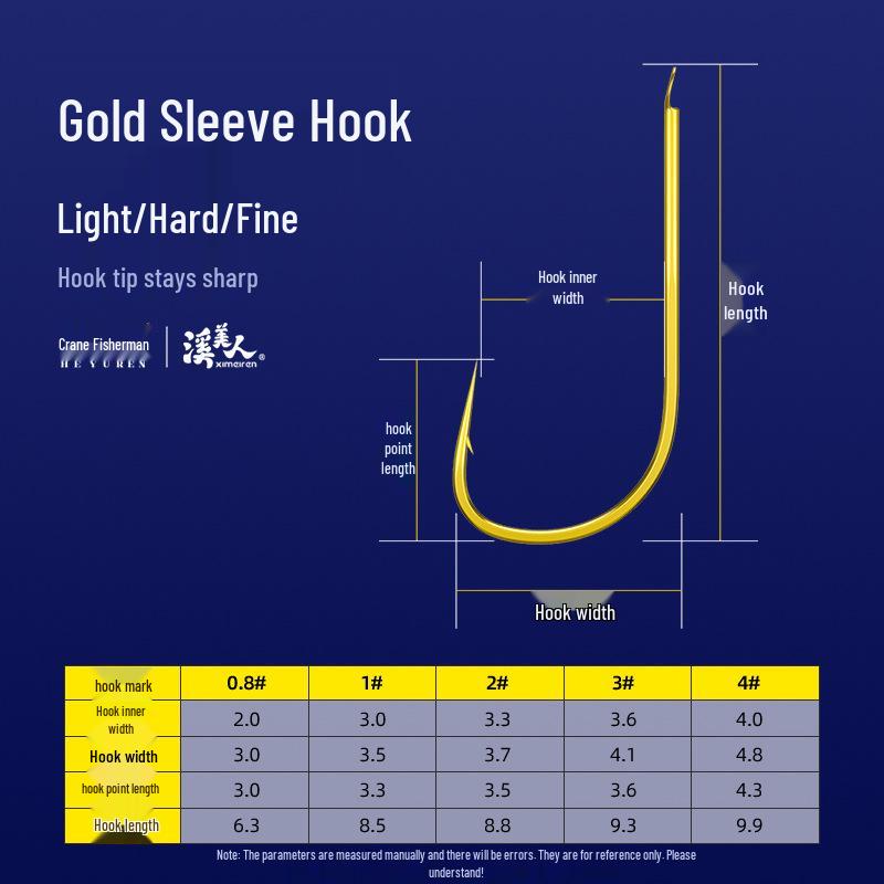 Akita Fox Barbed Black Sleeve Hook for Crucian Carp & Small Fish