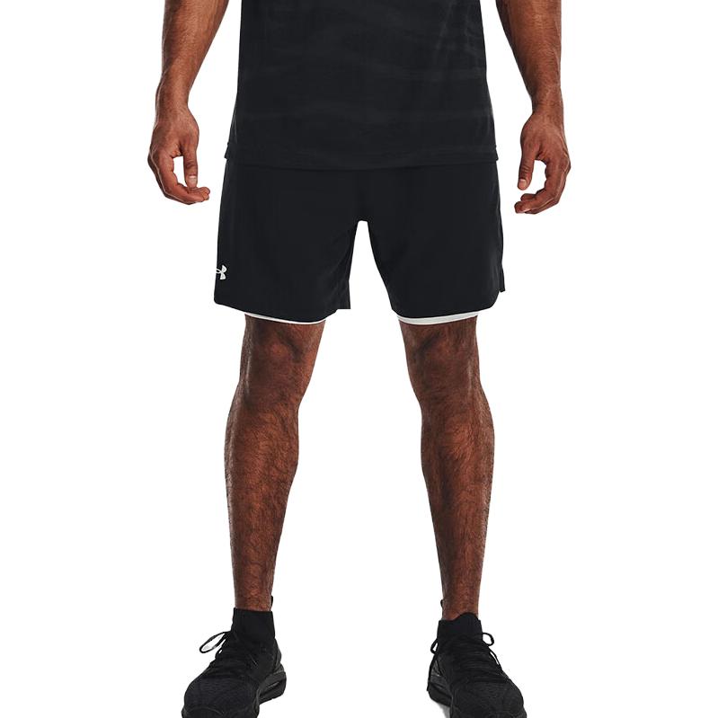 Under Armour Pantaloncini da uomo in tinta unita con lacci Neri 1373764-001