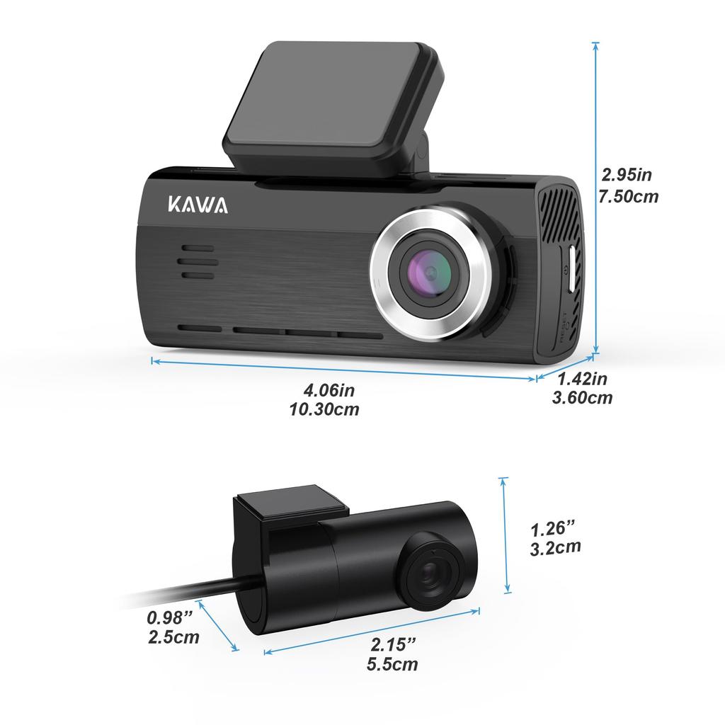 KAWA Dash 4K Smartphone Daytime Picture Voice Easy Smartphone Parking Motion Continuous Emergency Impact LED Traffic Light iOS and Android Japanese