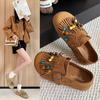 Thick-soled Fringed Birkenstocks Autumn Niche Beaded Doudou Shoes New All-inclusive Birkenstocks