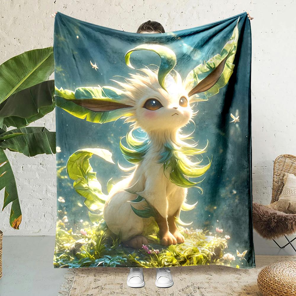 1PC Japanese Games E-Eevee Umbreon Cartoon Blanket Anime Soft Fluffy Plush Blanket Sofa Office Quilt Throw Picnic Beach Towel