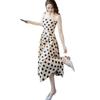 Women's French Polka Dot High Waist Strappy Dress - Retro Slimming Spring/Summer Style
