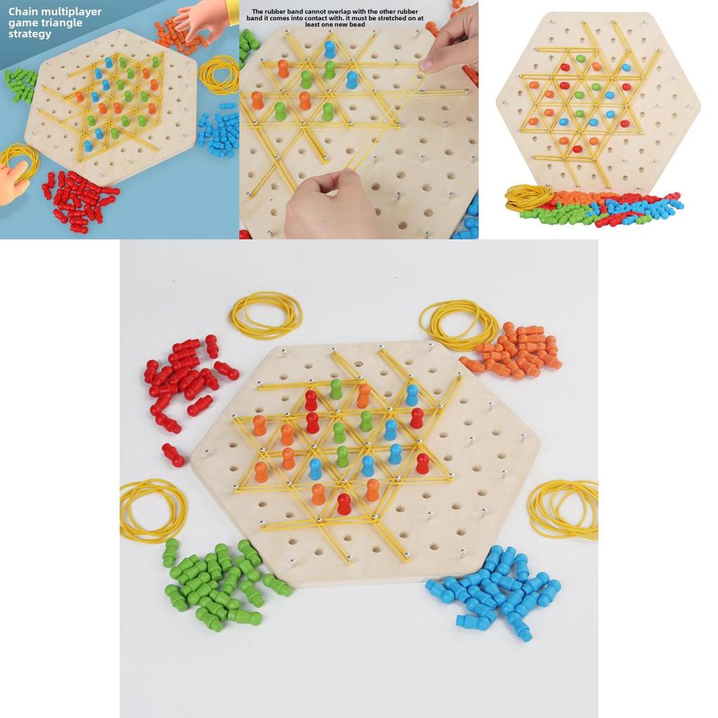 Wooden Geometric Chain Puzzle Game For Family Brain Teasers And Skills Development