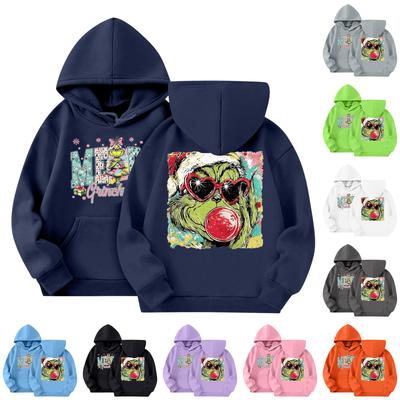Child Fashion Lightweight Long Sleeve Pullover With Pockets  Print Hoodie