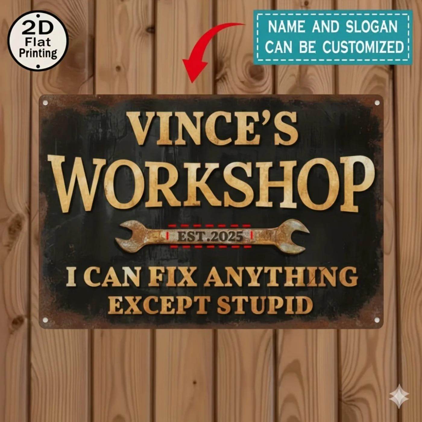 

Personalized Farmstead Garage Metal Sign Rustic Workshop Decor (For Decoration Only) 20x30cm（7.8x11.8inch）