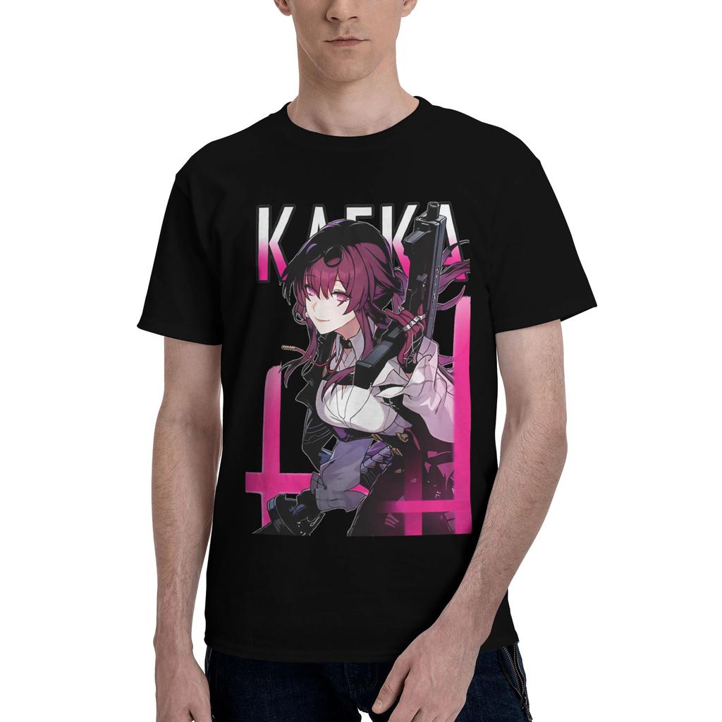 Men Women T-Shirts Kafka Honkai Leisure 100% Cotton Tee Shirt Short Sleeve Game Anime T Shirt Round Neck Tops Printed