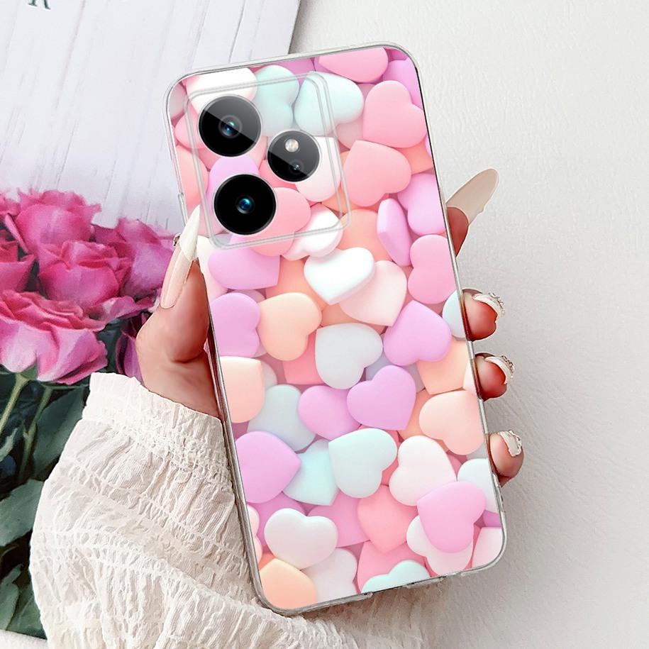 For Realme GT7 2025 Case RMX6688 Cover New Fashion Flower Marble Soft Silicone Phone Cases For Realme GT 7 Pro 7T Realme7 Fundas