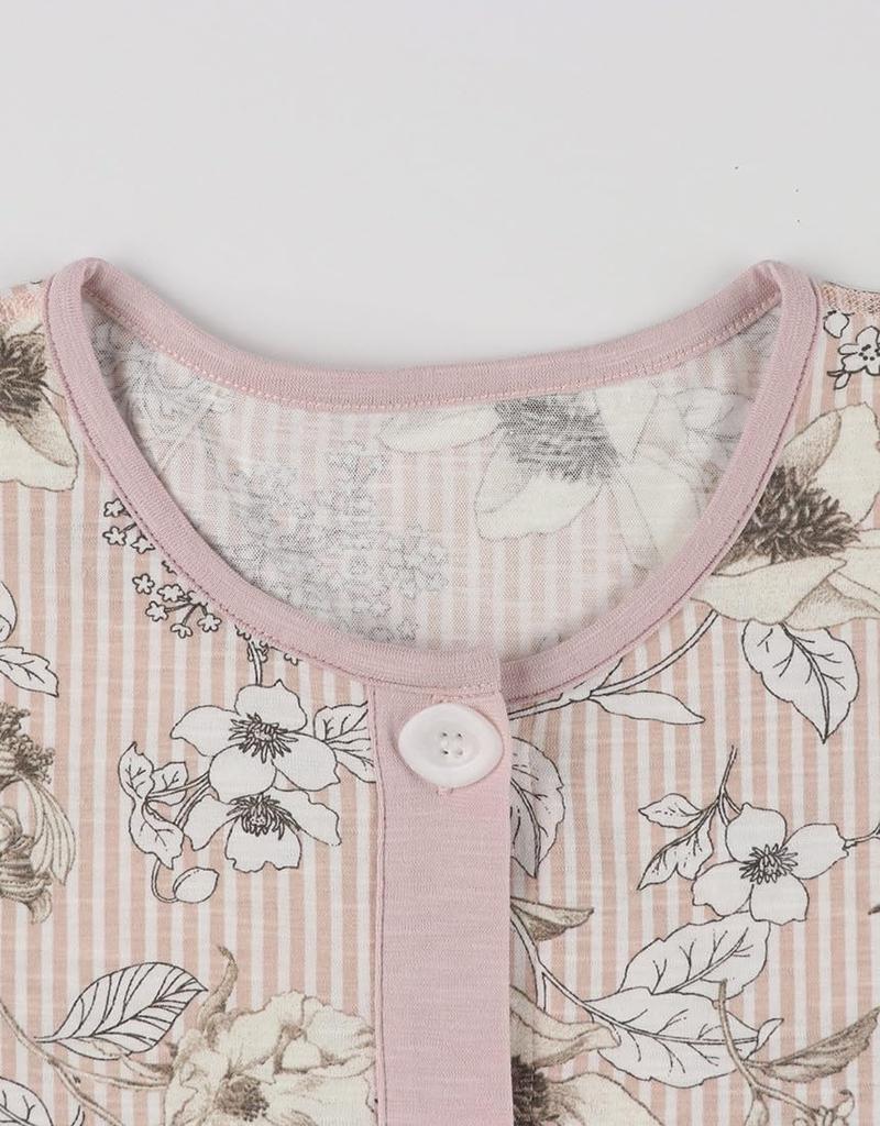 Wacoal Long and for Seniors [Raku-Raku Partner] Women's Pajamas, 100% Cotton, 3/4 Sleeves, Sleeves, Pants, DNL316,