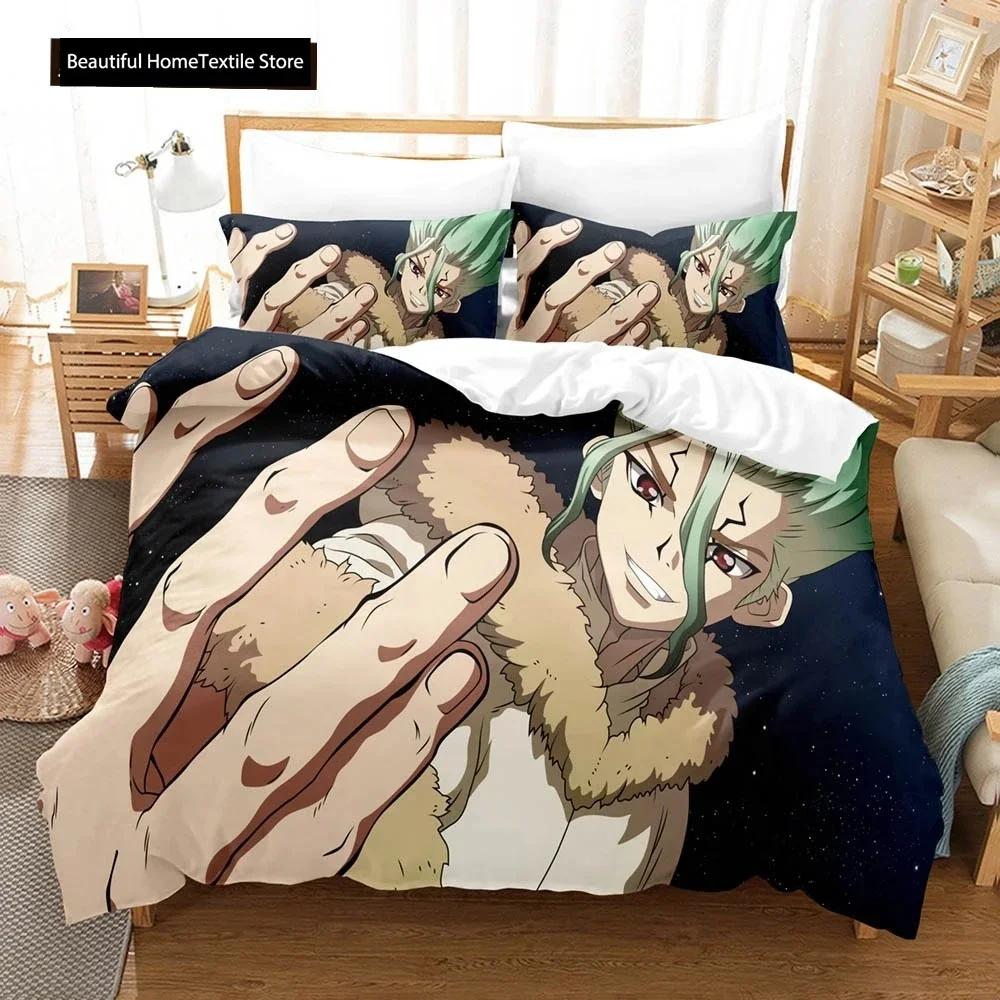 Dr.Stone 3D NEW Duvet Cover Pillowcase Bedding Set Adult Boy Girl Bedroom Decoration Children Single Double Large
