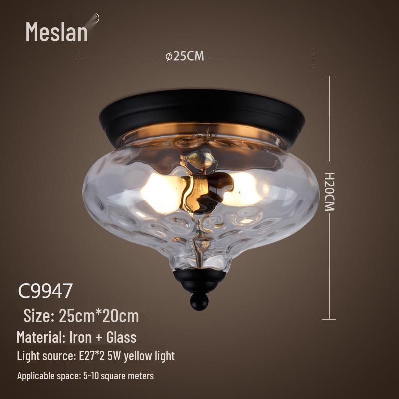 American Retro Industrial Ceiling Light for Bedroom, Dining Room, Balcony, Corridor, Aisle, and Entrance