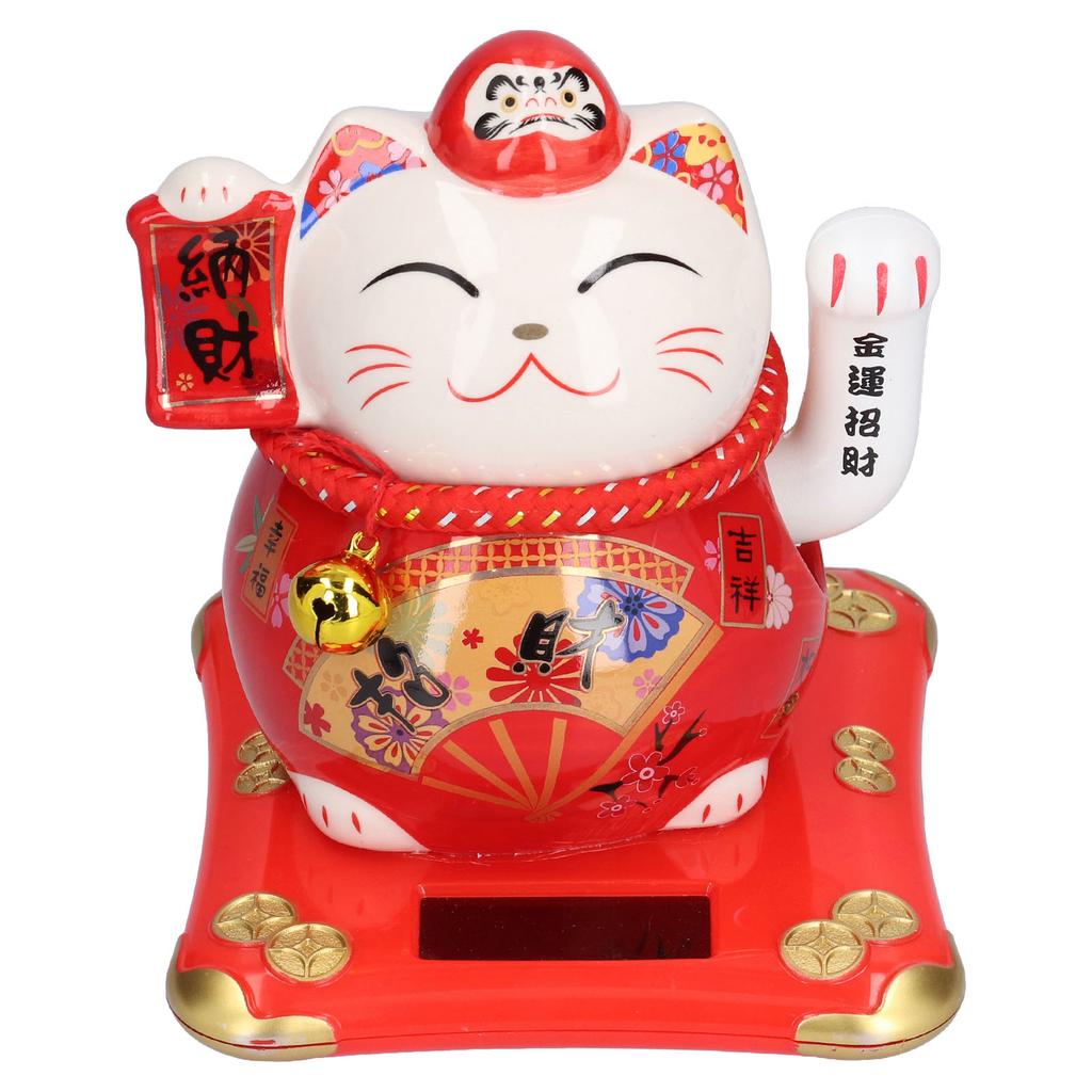 6in Fortune Cat Ceramic Waving Lucky Cat Ornament Home Decoration for Bedroom Car OfficeType 1